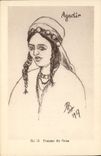 VINTAGE POSTCARD North Africa Fantasy Illustrator Woman of Under Agadir