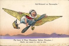 VINTAGE POSTCARD North Africa Fantasy Illustrator Sidi Mohamed on Burnousplan