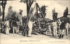 VINTAGE POSTCARD Militaria Artillerie Operates of force