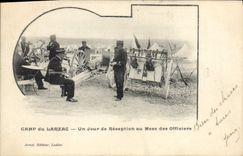 VINTAGE POSTCARD Militaria Camp of Larzac One day of reception with my of the officers