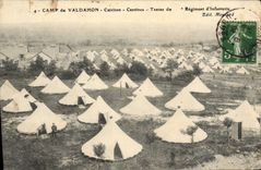 CPA Militaria Camp du Valdahon Cuisines Cantines Tentes du regiment d'infanterie