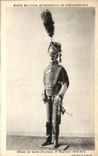 VINTAGE POSTCARD Militaria Fontainebleau Museum 3rd regiment Officer of Guard of honor