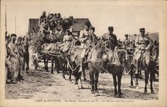 CPA Militaria Camp de Sissonne Artillerie Concours de tir Le retour des vainqueurs