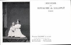 VINTAGE POSTCARD Dwarf Kingdom of lilliput Lilliput Princess and her mother