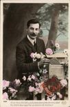 CPA Fantaisie Homme Boite aux lettres