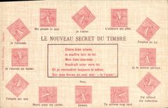 CPA Le nouveau secret du timbre Semeuse 10c Lignee