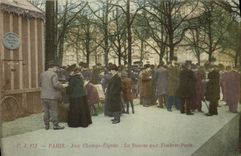 VINTAGE POSTCARD With the stamp market With the Fields Elysium Paris Squares Marigny Marche to stamps TOP