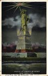VINTAGE POSTCARD Statue of freedom Rules Liberty by night New York off