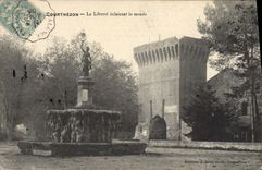 VINTAGE POSTCARD Statue of Courthezon freedom freedom lighting the world