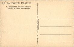 VINTAGE POSTCARD Vessel La Rochelle Fishing the port and the church Saint Saver