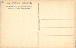 CPA Bateau de Peche La Rochelle le port et l'eglise Saint Sauveur