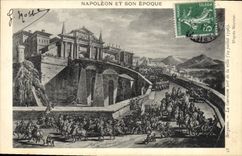 VINTAGE POSTCARD Napoleon 1st Bergane the garrison leaves the July 29th, 1796 city