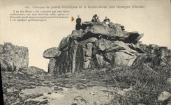 VINTAGE POSTCARD Groupe of druidic stones of the Rock Separates close Mortagne