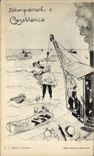 VINTAGE POSTCARD Fantaisie North Africa Illustrator Unloading has Casablanca