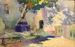 VINTAGE POSTCARD Fantasy North Africa Illustrator Roy Sidi Abderrahmann Algiers