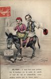 VINTAGE POSTCARD Fantasy North Africa Illustrator ass Mule
