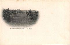 VINTAGE POSTCARD Fantasy Militaria Arrrivee of general with the review