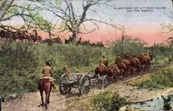 CPA Fantaisie Militaria A battery of 4.7 inchs guns ont he march