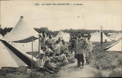 VINTAGE POSTCARD Militaria Fantasy the camp of Cercottes soup