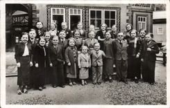 VINTAGE POSTCARD Dwarf Dwarves International exhibition Paris 1937 Esplanade of the Invalids