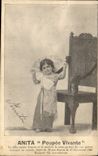 VINTAGE POSTCARD Dwarf Dwarves Anita alive Poupee