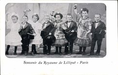 VINTAGE POSTCARD Dwarf Dwarves Kingdom of Lilliput Paris