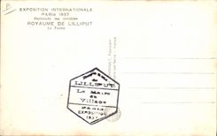 VINTAGE POSTCARD Dwarf Dwarves International exhibition Paris 1937 Esplanade of the Invalids Pony