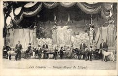 VINTAGE POSTCARD Dwarf Dwarves the Hummingbirds Troop royal of Liliput Pony