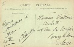 Estación de París de la POSTAL de la VENDIMIA el monumento de la guerra del hospital el ayuntamiento y la estación