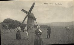 VINTAGE POSTCARD Windmill Sangatte Folklore