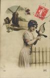 CPA Moulin a vent Femme