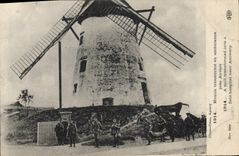 VINTAGE POSTCARD Windmill Mill transforms into ambulance close Antwerp Militaria