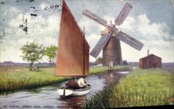 VINTAGE POSTCARD Windmill The Staithe Horsey Norfolk Mother
