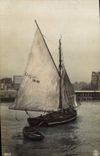 CPA Bateau de Peche (carte toilee)