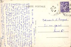 El barco pesquero santo Servan de la POSTAL de la VENDIMIA en el mar y vista lo cotiza de Aleth de los caminos de Malo Saint