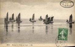 VINTAGE POSTCARD Vessel Fishing Boats of sin to the broad one