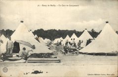 VINTAGE POSTCARD Fantasy Militaria Camp of mailly a corner of the camping