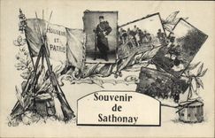 VINTAGE POSTCARD Fantasy Militaria Souvenir of Sathonay