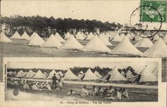 VINTAGE POSTCARD Fantasy Militaria Camp of Trawl-nets Seen of the tents