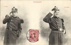 VINTAGE POSTCARD Militaria Fantasy safety