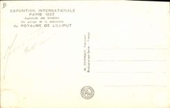 VINTAGE POSTCARD Dwarf Dwarves International exhibition Paris 1937 Kingdom of Lilliput