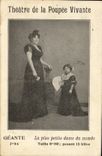 VINTAGE POSTCARD Dwarf Dwarves Giantess the smallest lady of the world Theater of the Alive Headstock
