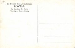 VINTAGE POSTCARD Dwarf Dwarves the troop of Katia Lilliputians of the Casino of Paris Manager S of Koby