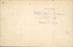 CPA Nain Nains Lilliputiennes Russes Katia Casino de Paris