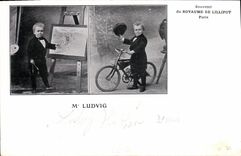 CPA Nain Nains Royaume de Lilliput Paris Mr Ludwig Velo Cycle