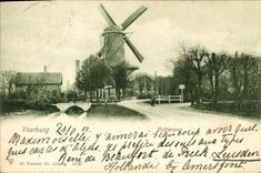 VINTAGE POSTCARD Windmill Voorburg Achterweg