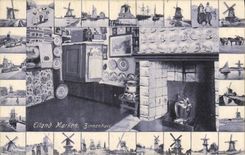 CPA Moulin a vent Eiland Marken Binenhuis 