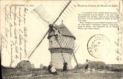 VINTAGE POSTCARD Guerande Windmill the mill of creamy said Mill of devil