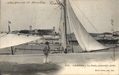 CPA Bateau Peche Cannes Le port Nouvelle jetee 