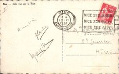 VINTAGE POSTCARD Bateau Fishes Nice Jolie sight on the port